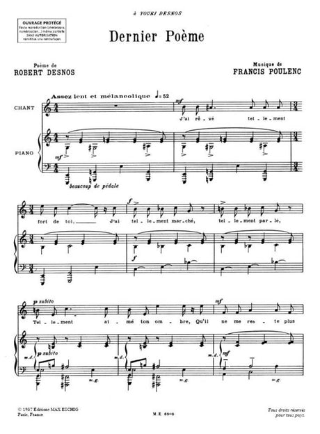 Poulenc: Dernier Poème