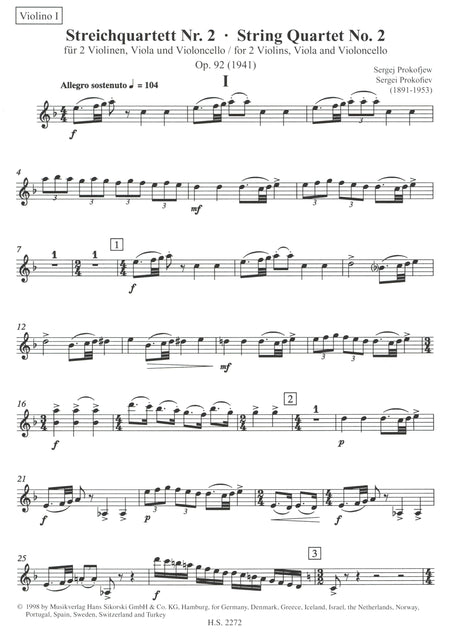 Prokofiev: String Quartet No. 2, Op. 92