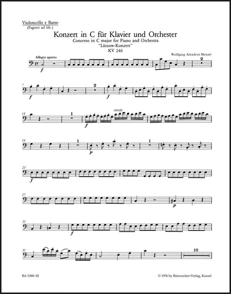 Mozart: Piano Concerto No. 8 in C Major, K. 246