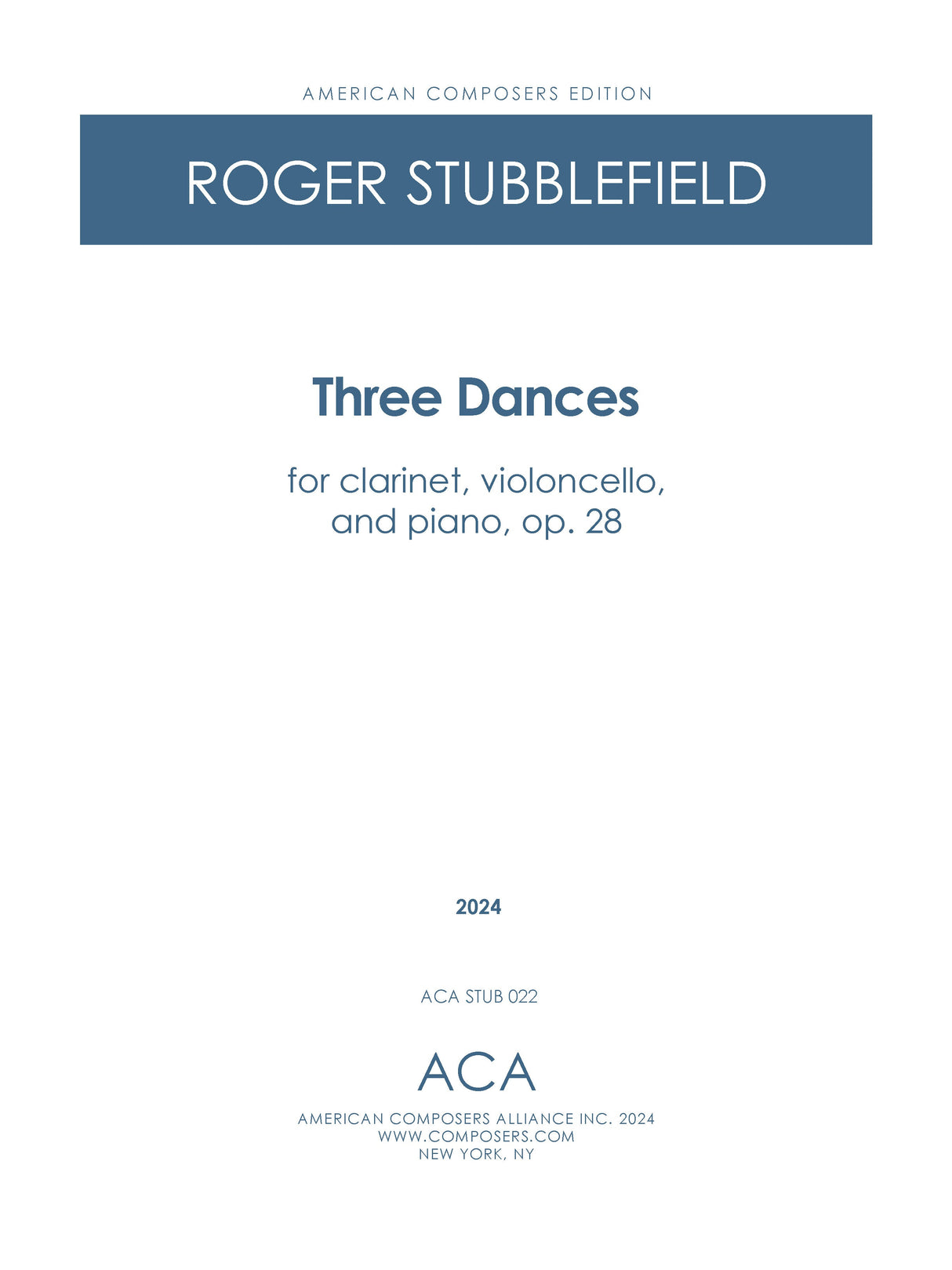 Stubblefield: 3 Dances, Op. 28