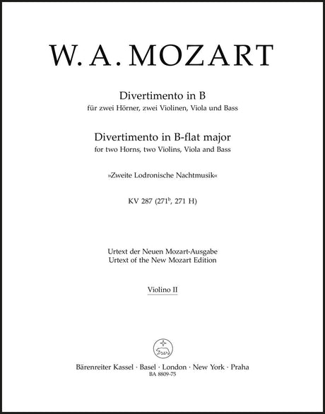 Mozart: Divertimento in B-flat Major, K. 287 (271 H)
