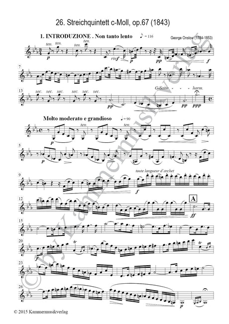 Onslow: String Quintet No. 26 in C Minor, Op. 67