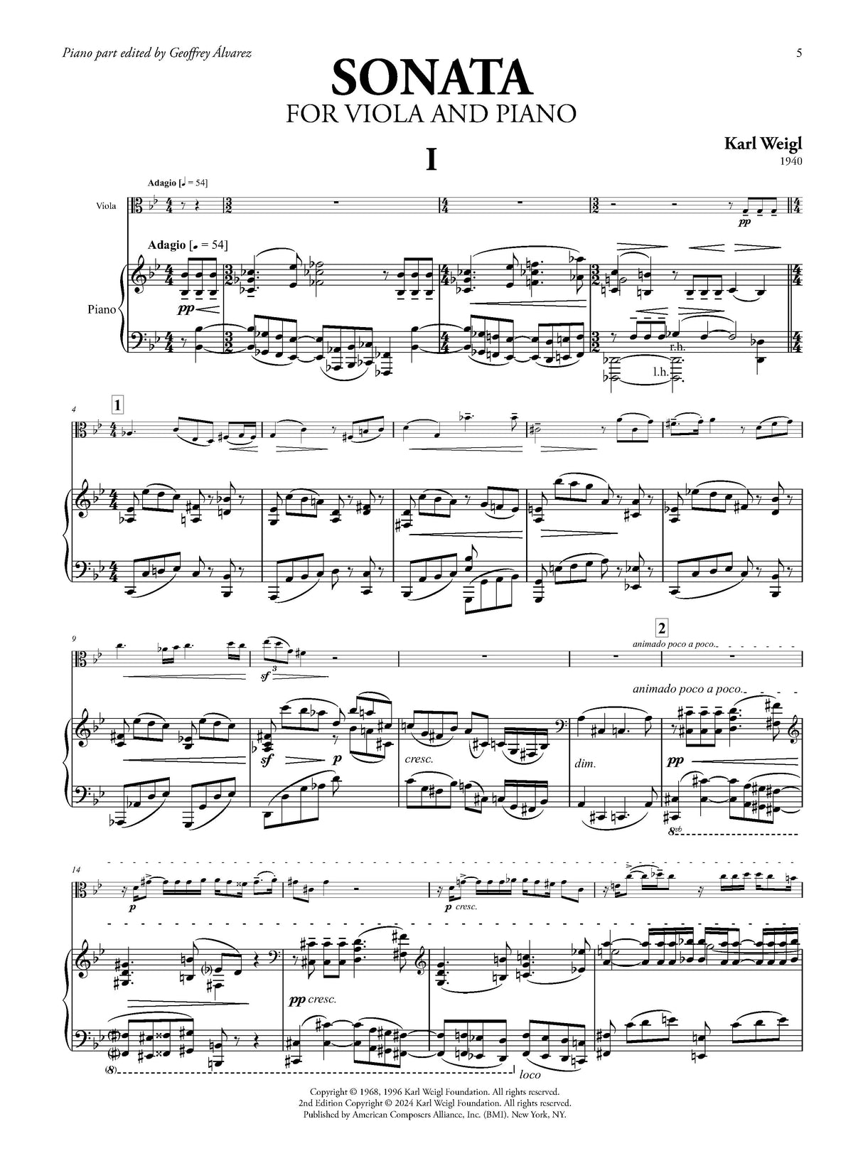 Weigl: Viola Sonata