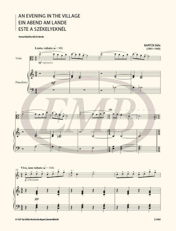 Bartók: An Evening in the Village and Slovak Peasant Dance (arr. for viola & piano)
