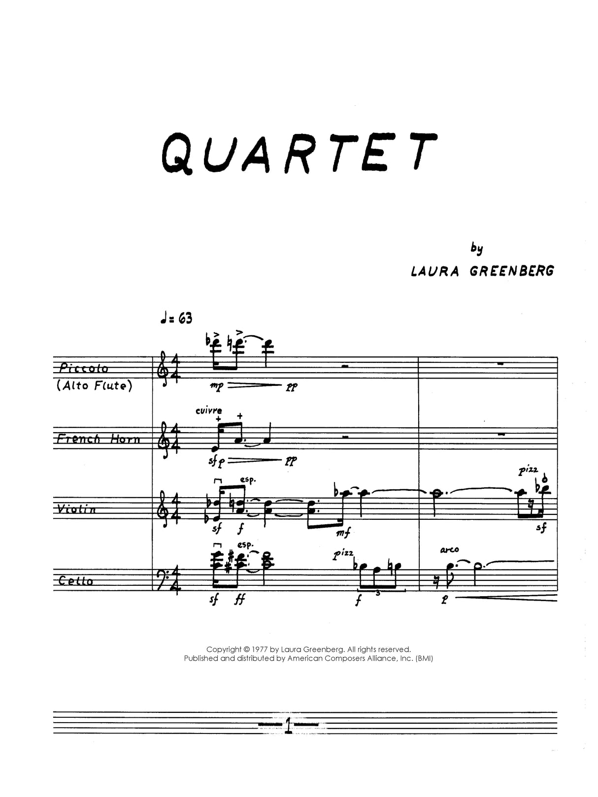 Greenberg: Quartet