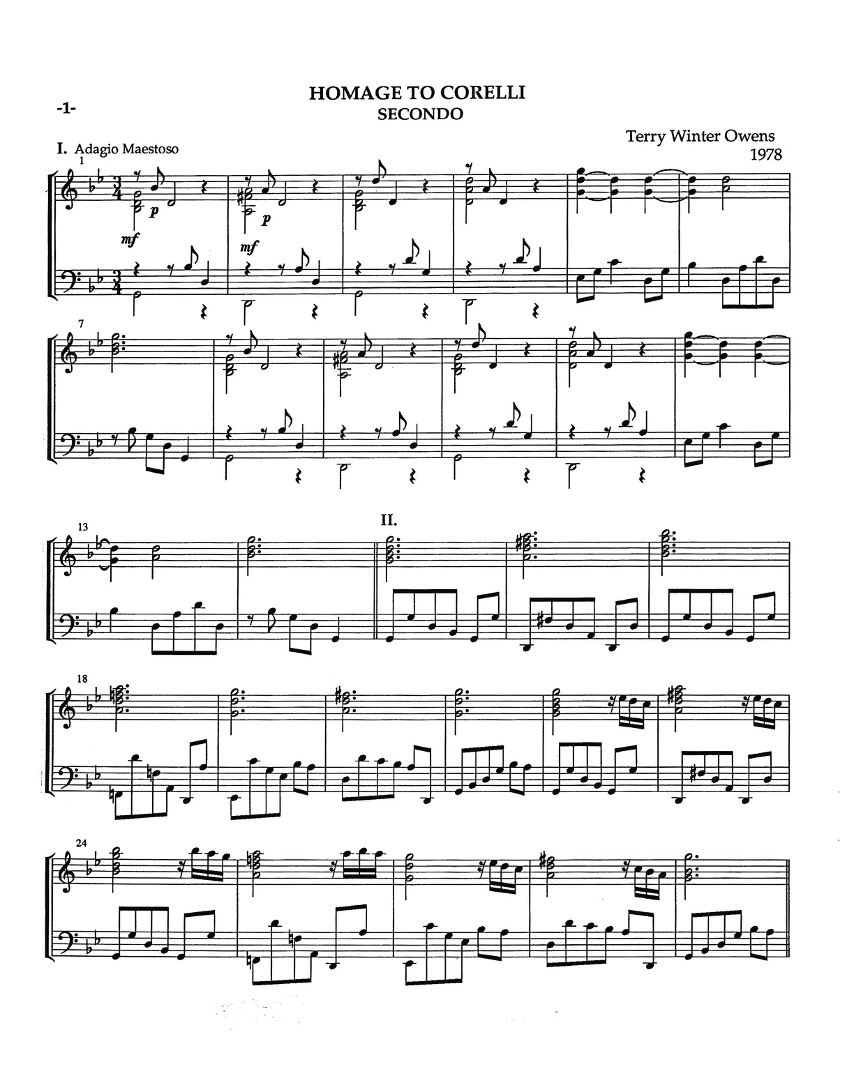 T.W. Owens: Homage to Corelli