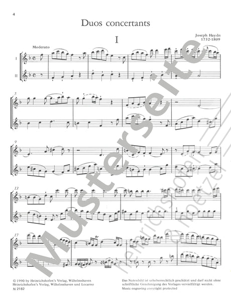 Haydn: 2 Duo concertants after Hob. III:25-26 (arr. for 2 flutes)