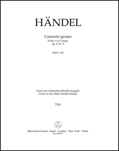 Handel: Concerto grosso in F Major, HWV 315, Op. 3, No. 4