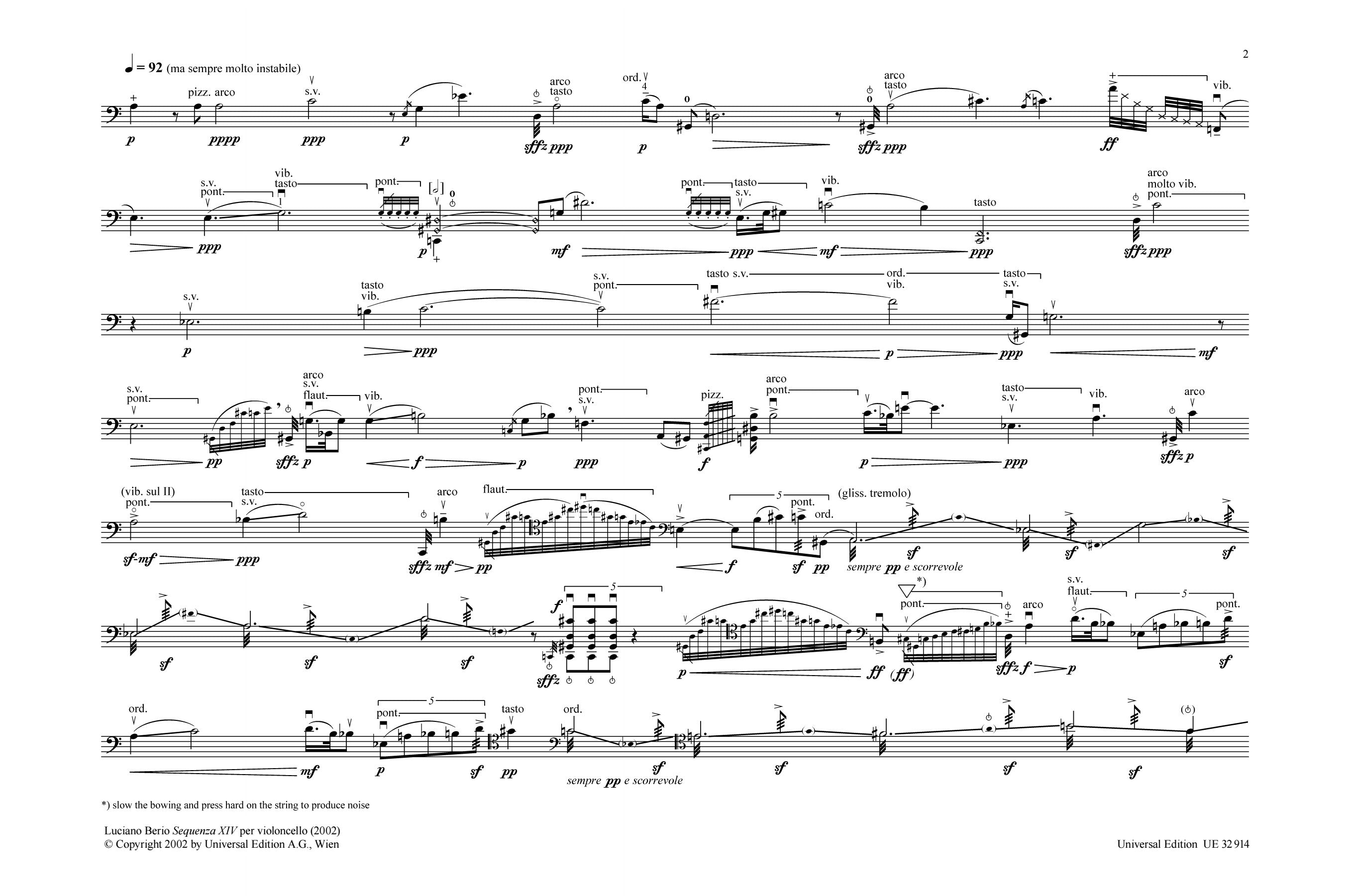 Berio: Sequenza XIV – Ficks Music