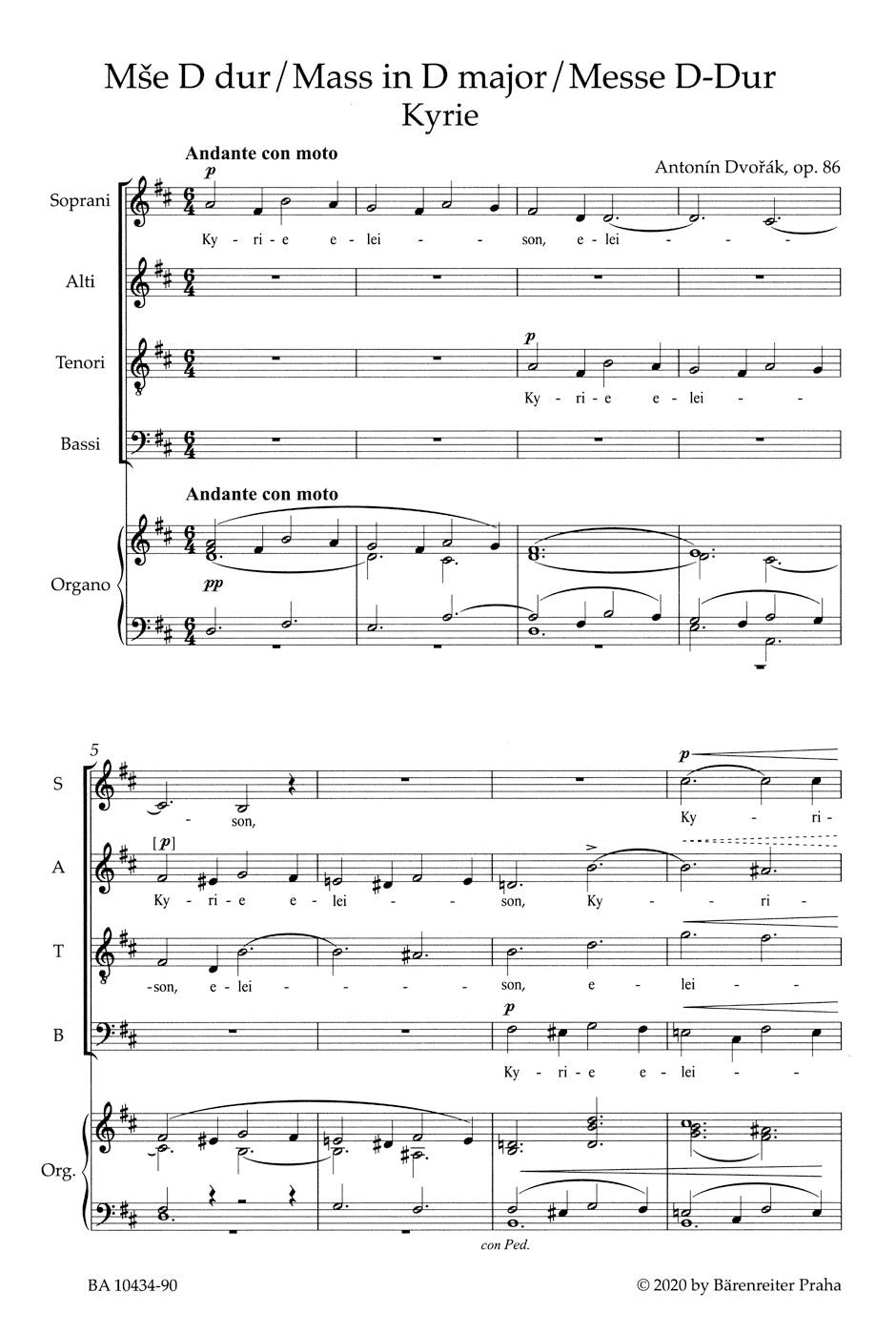 Dvořák: Mass in D Major, Op. 86 – Ficks Music