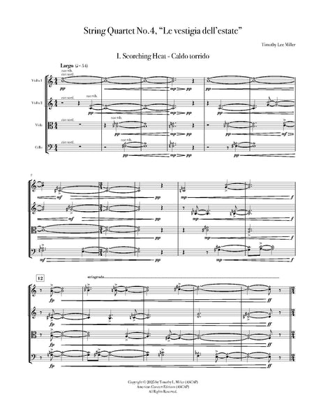 Miller: String Quartet No. 4 ("La Vestigia dell' Estate")