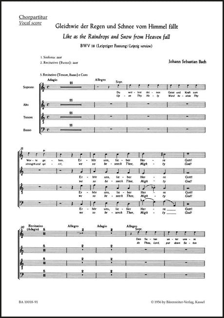Bach: Gleichwie der Regen and Schnee vom Himmel fällt, BWV 18