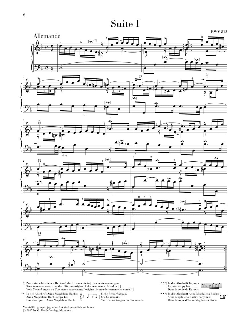 Bach: French Suites, BWV 812-817
