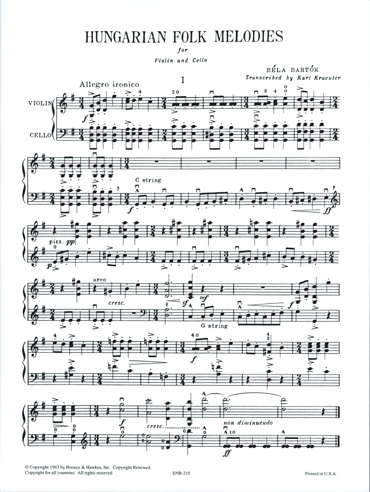 Bartók: Hungarian Folk Melodies