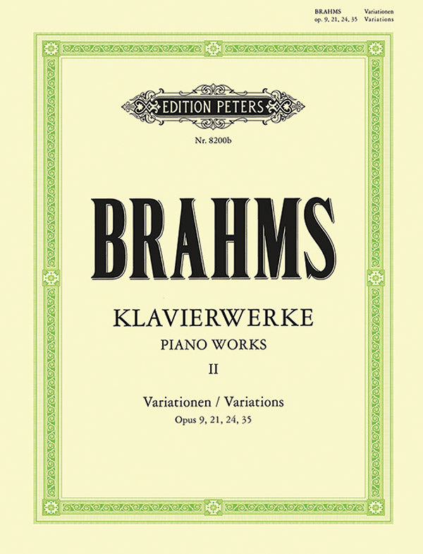 Brahms: Piano Works - Volume 2 (Variations) – Ficks Music