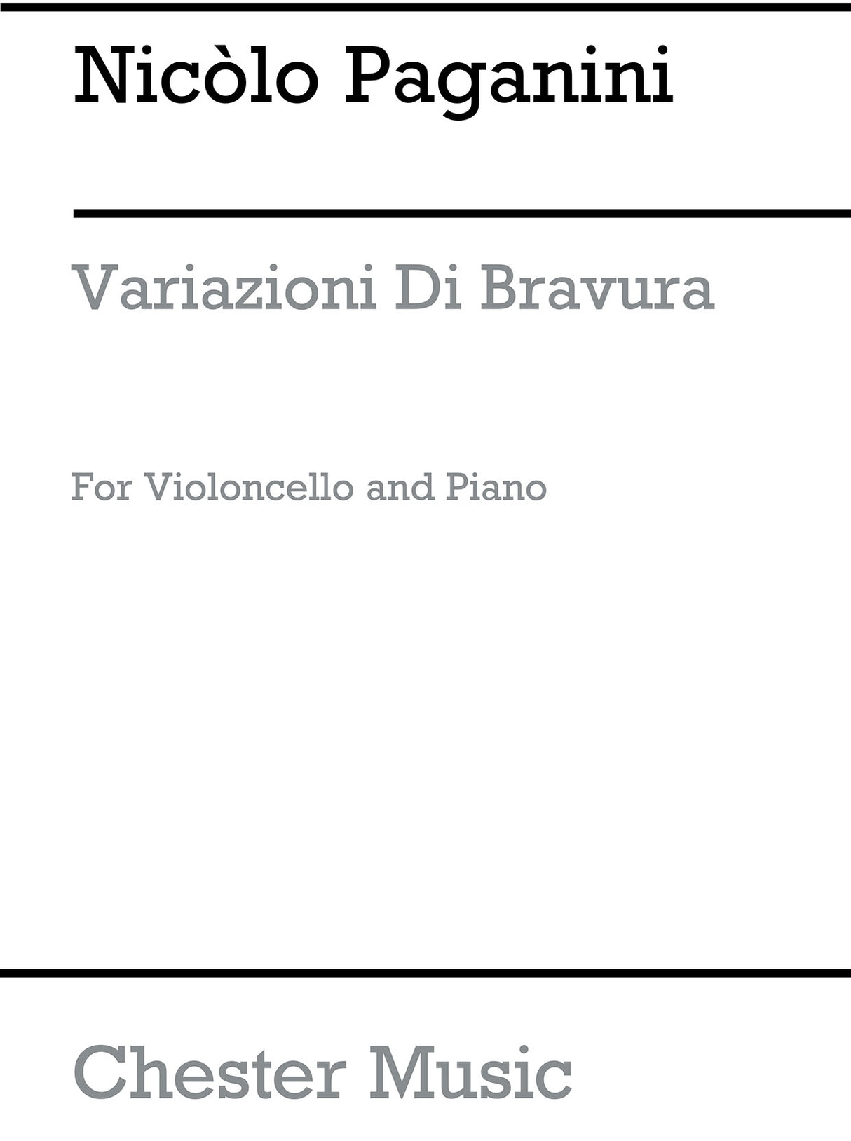 Paganini: Variazioni di bravura (arr. for cello & piano)