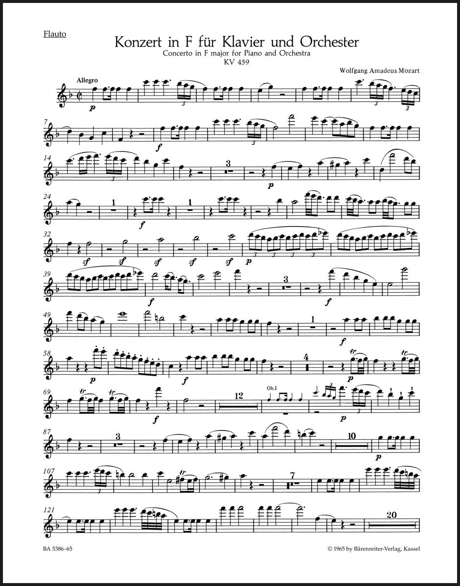 Mozart: Piano Concerto No. 19 in F Major, K. 459