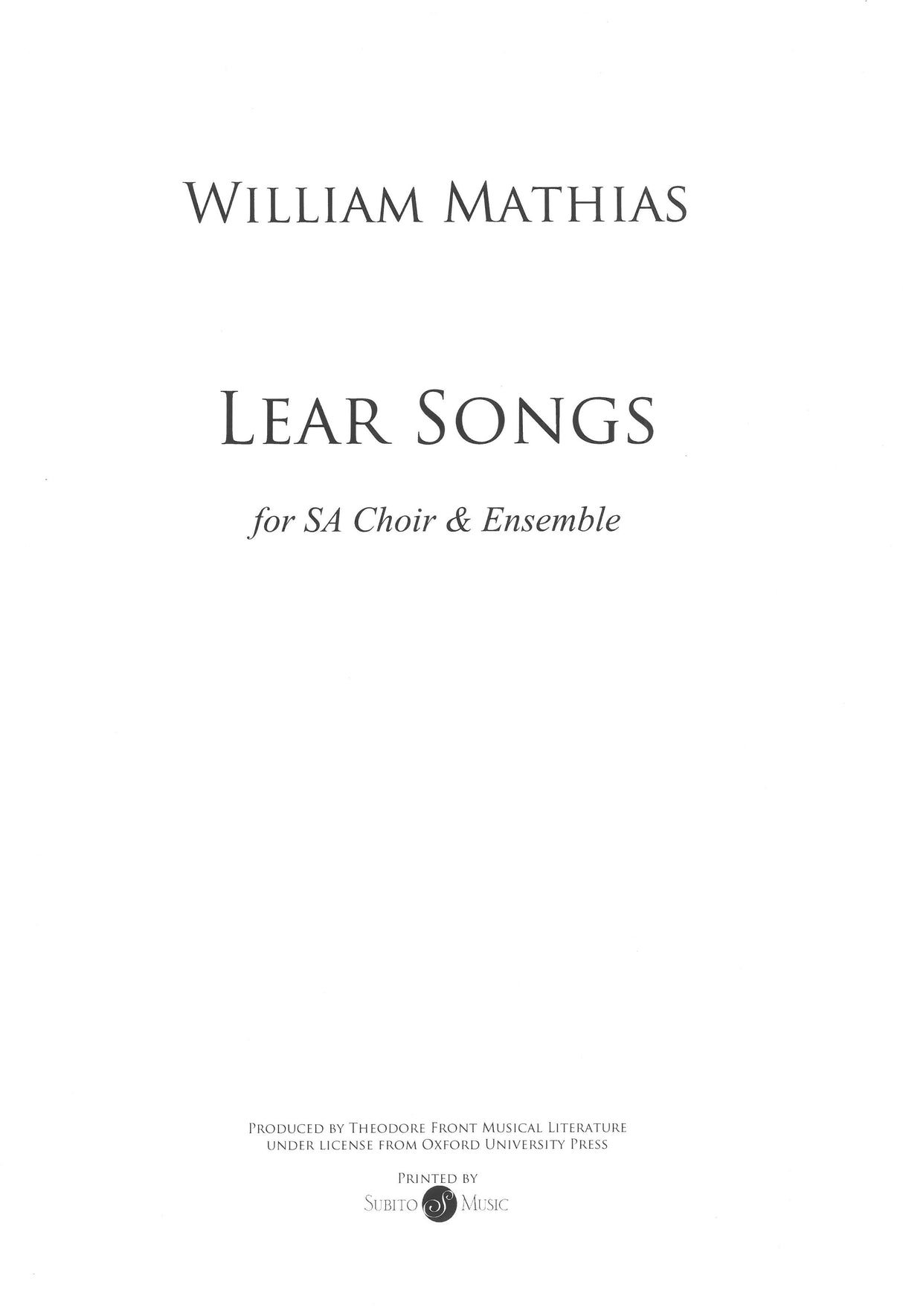 Mathias: Learsongs