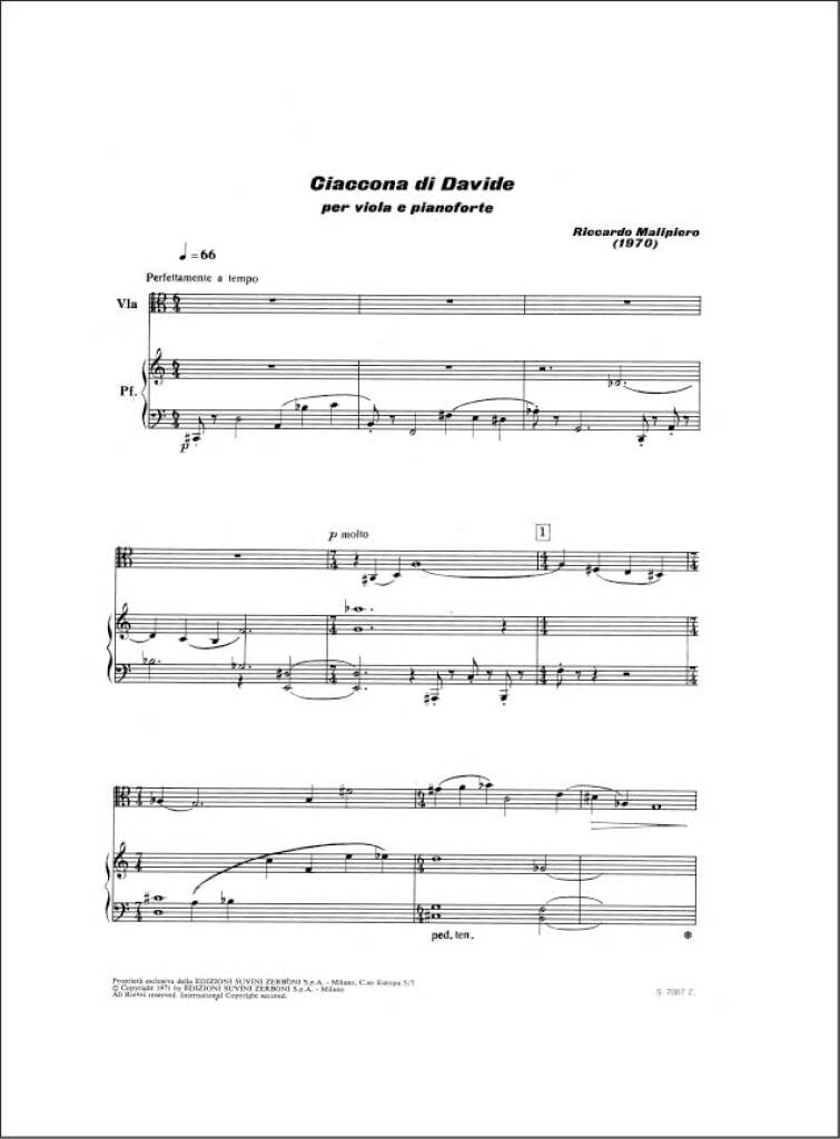 Malipiero: Ciaccona di Davide