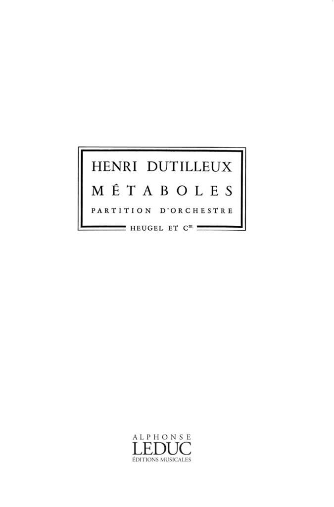 Dutilleux: Métaboles