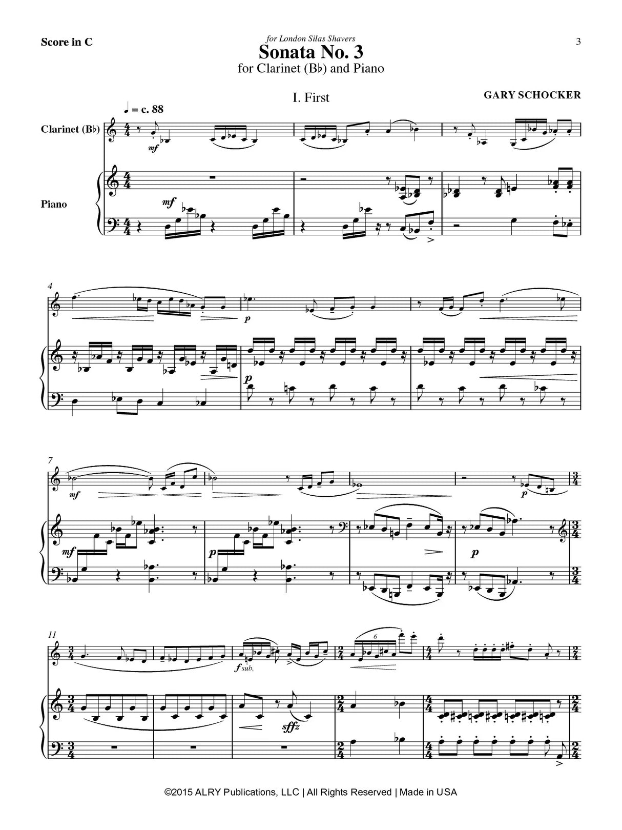 Schocker: Clarinet Sonata No. 3