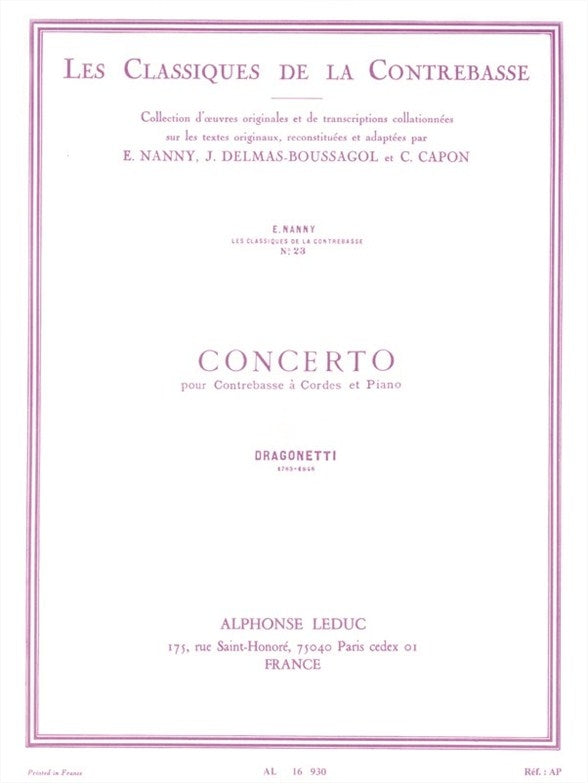 Dragonetti: Double Bass Concerto in G Major