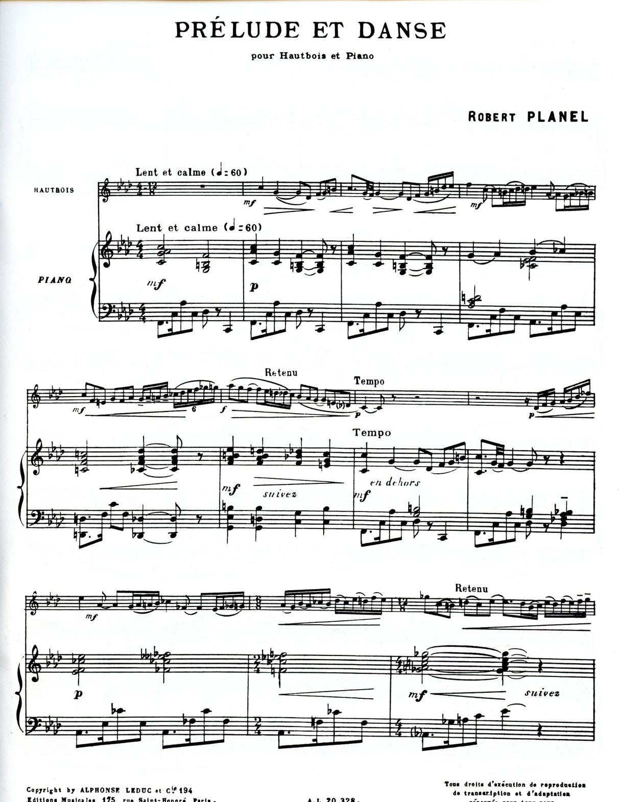 Planel: Prélude et Danse