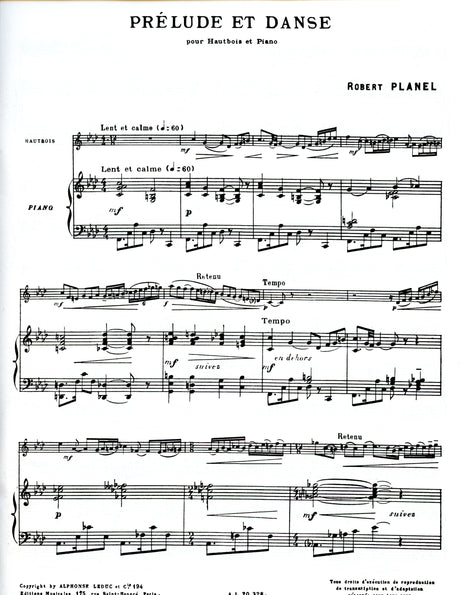 Planel: Prélude et Danse