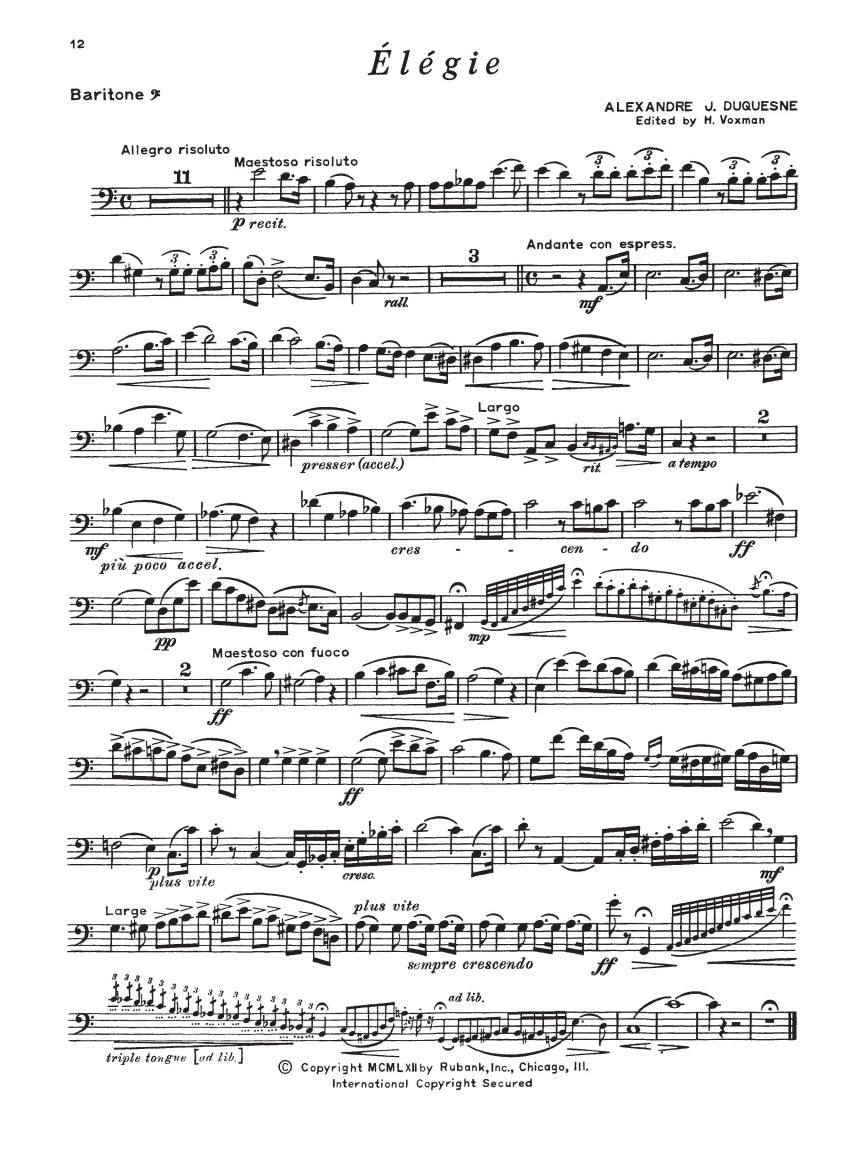 Concert and Contest Collection - Baritone Bass Clef