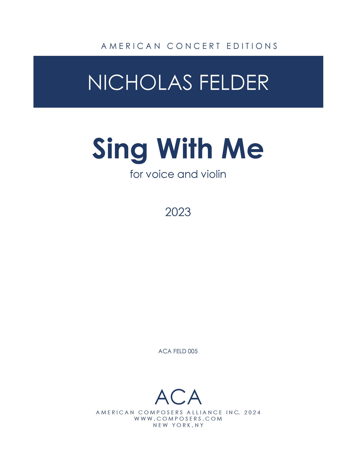 Felder: Sing with Me