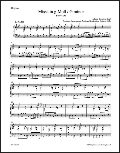 Bach: Mass in G Minor, BWV 235
