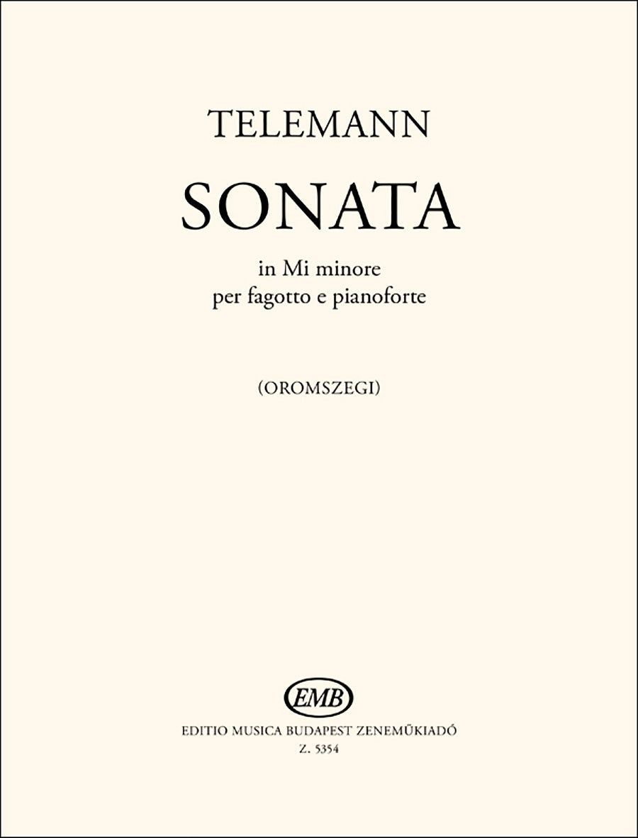 Telemann: Sonata in E Minor (arr. for bassoon & piano)