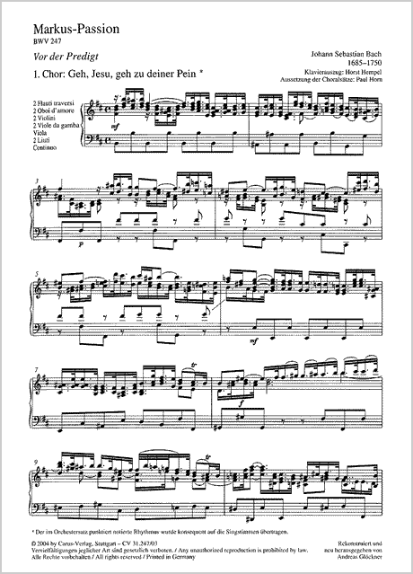 Bach: St. Mark Passion, BWV 247