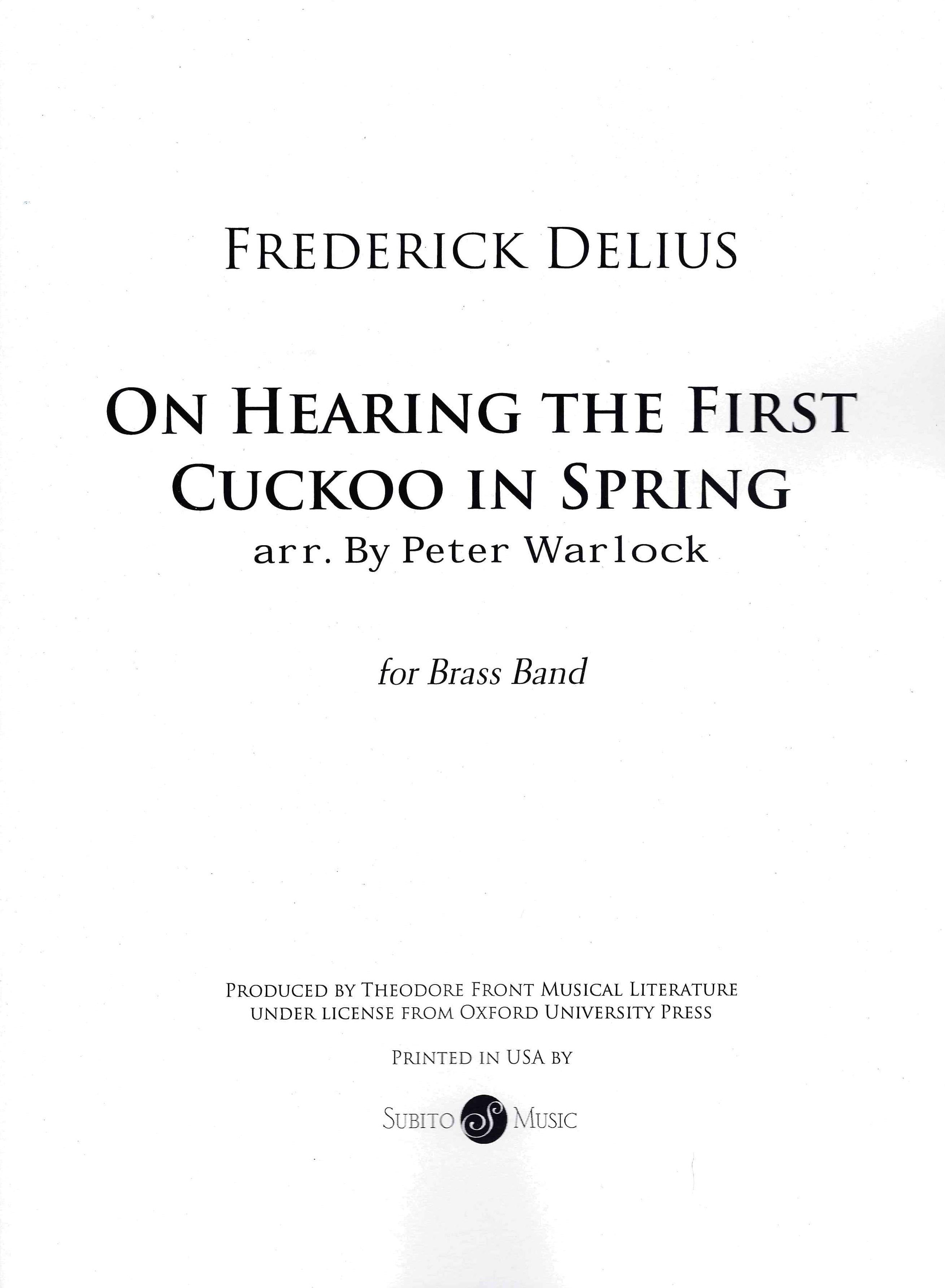 Delius: On Hearing the First Cuckoo in Spring (arr. for brass band