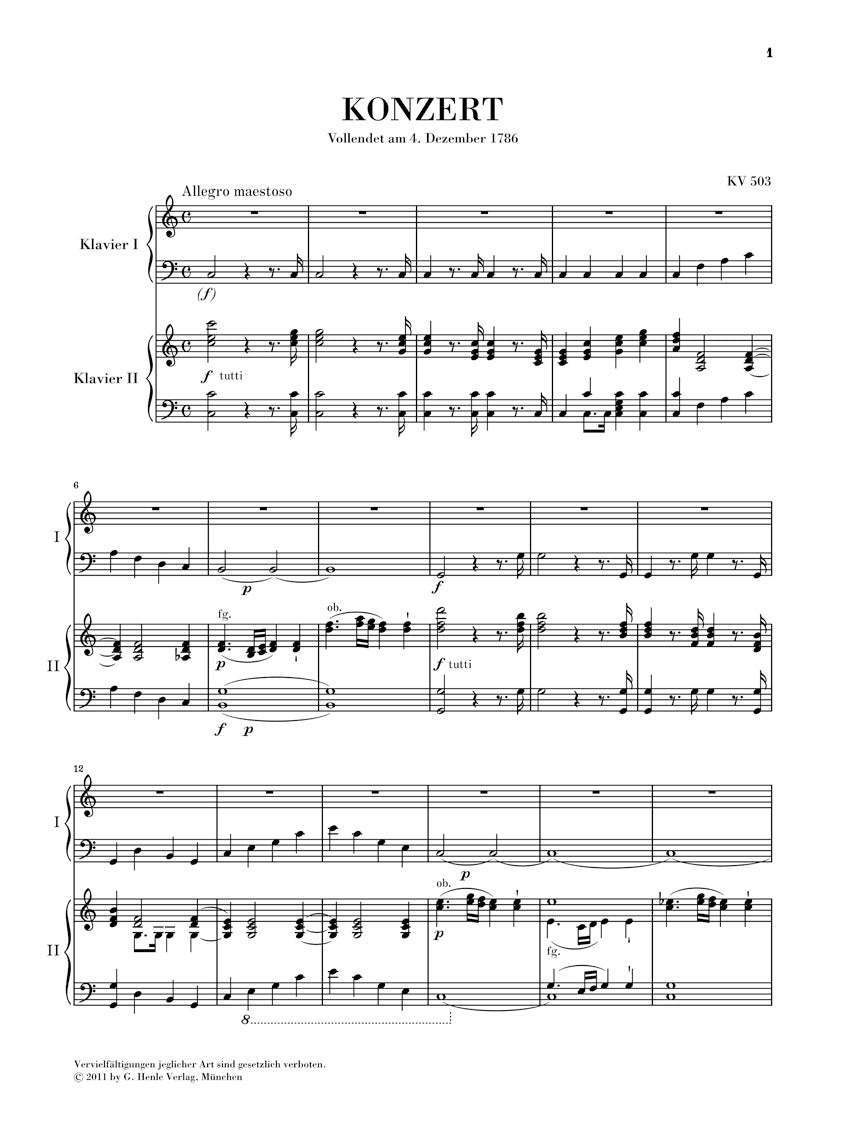 Mozart: Piano Concerto No. 25 in C Major, K. 503 – Ficks Music