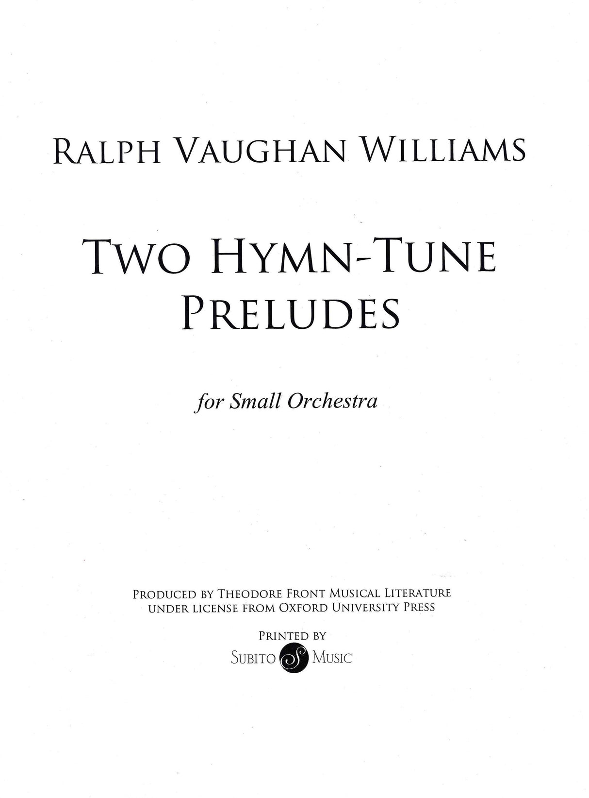 Vaughan Williams: Two Hymn Tune Preludes