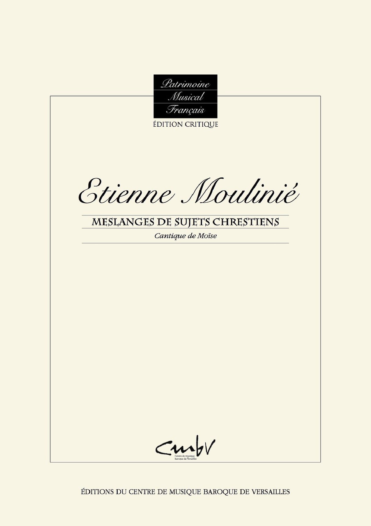 Moulinié: Cantique de Moïse