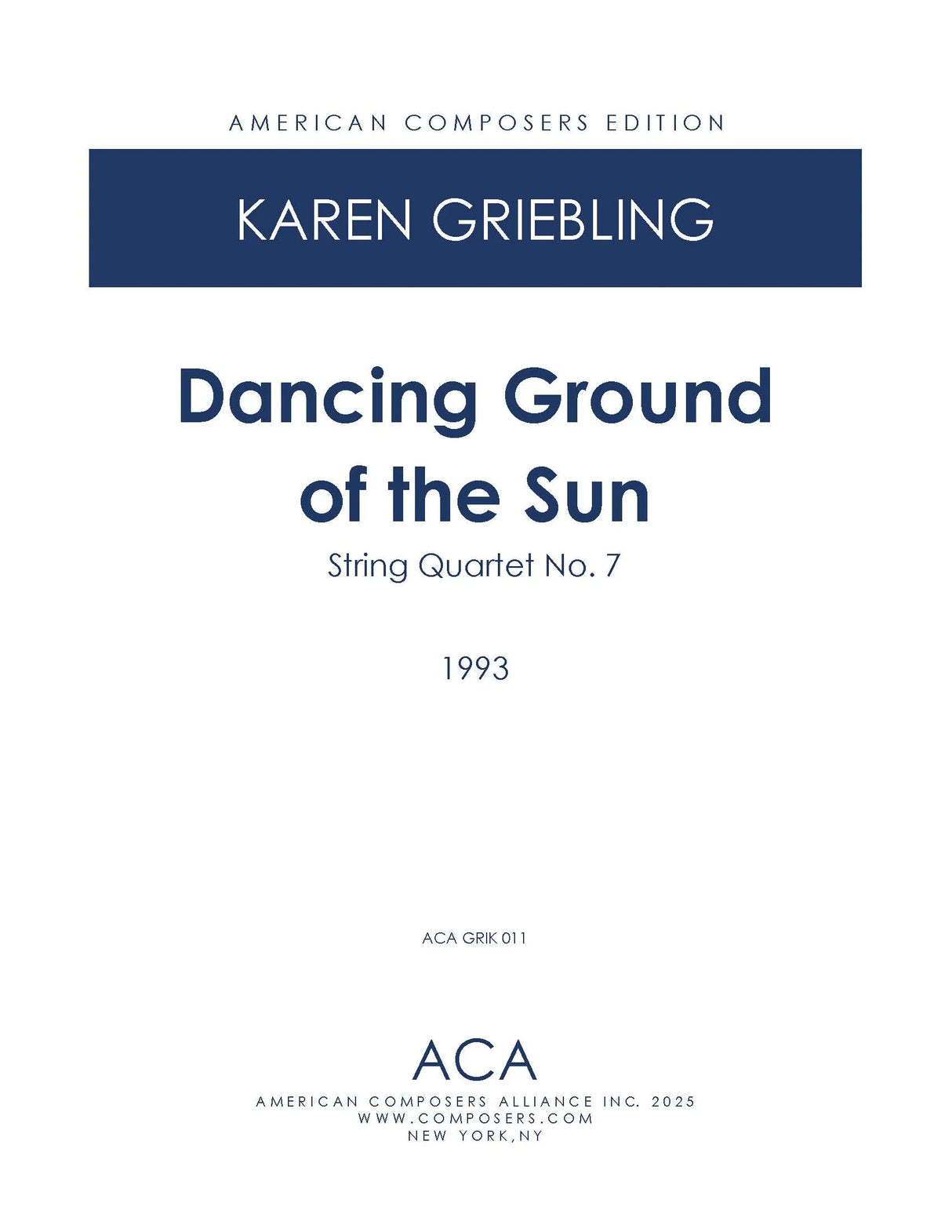 Griebling: Dancing Ground of the Sun