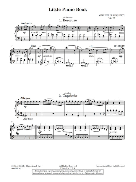 Persichetti: Little Piano Book, Op. 60