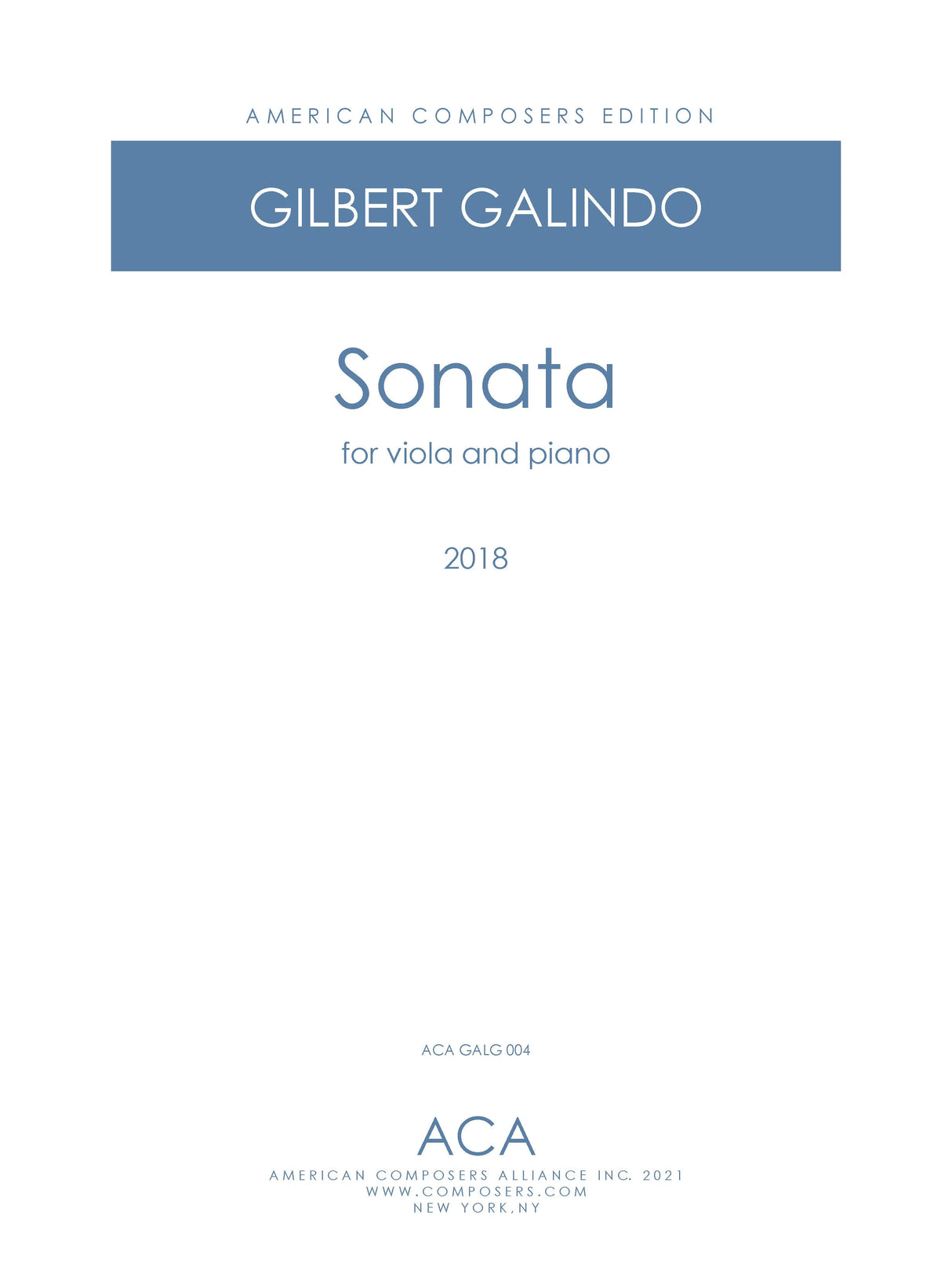 Galindo: Viola Sonata
