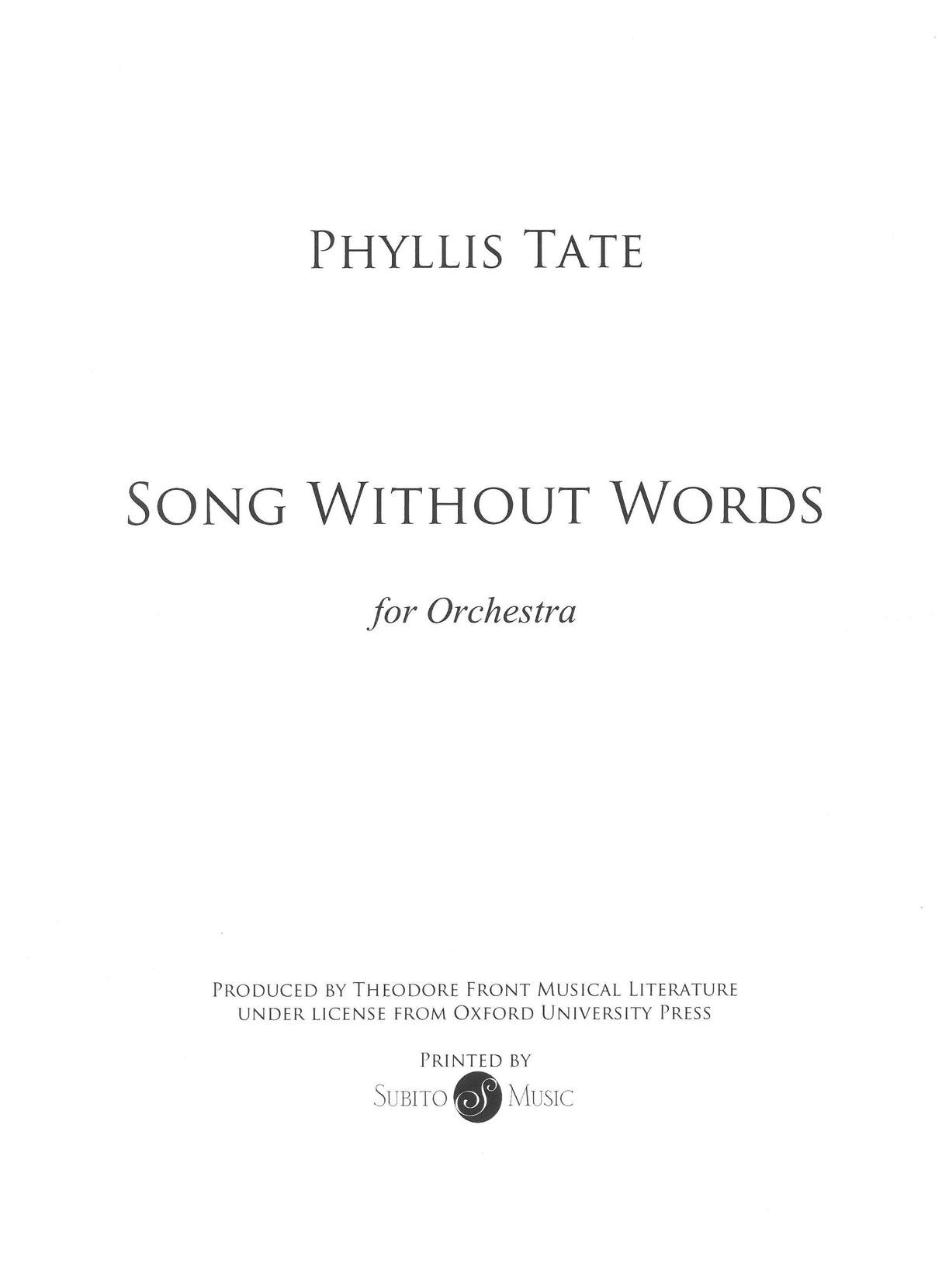Tate: Song Without Words