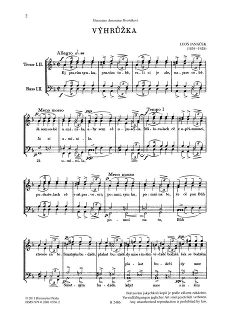 Janáček: Four Pieces for Male Choir