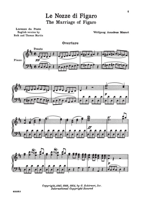 Mozart: Le nozze di Figaro, K. 492