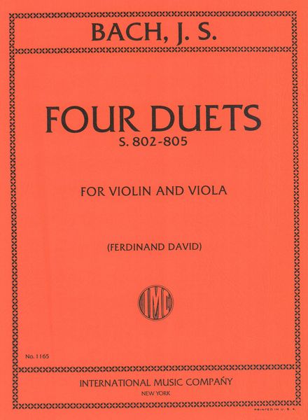 Bach: Four Duets, BWV 802-805 (arr. for violin & viola)