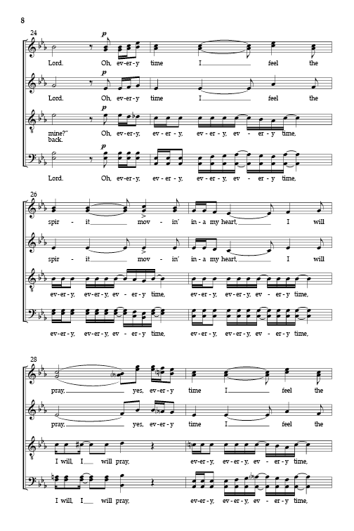 Every Time I Feel the Spirit (arr. for SATB choir)