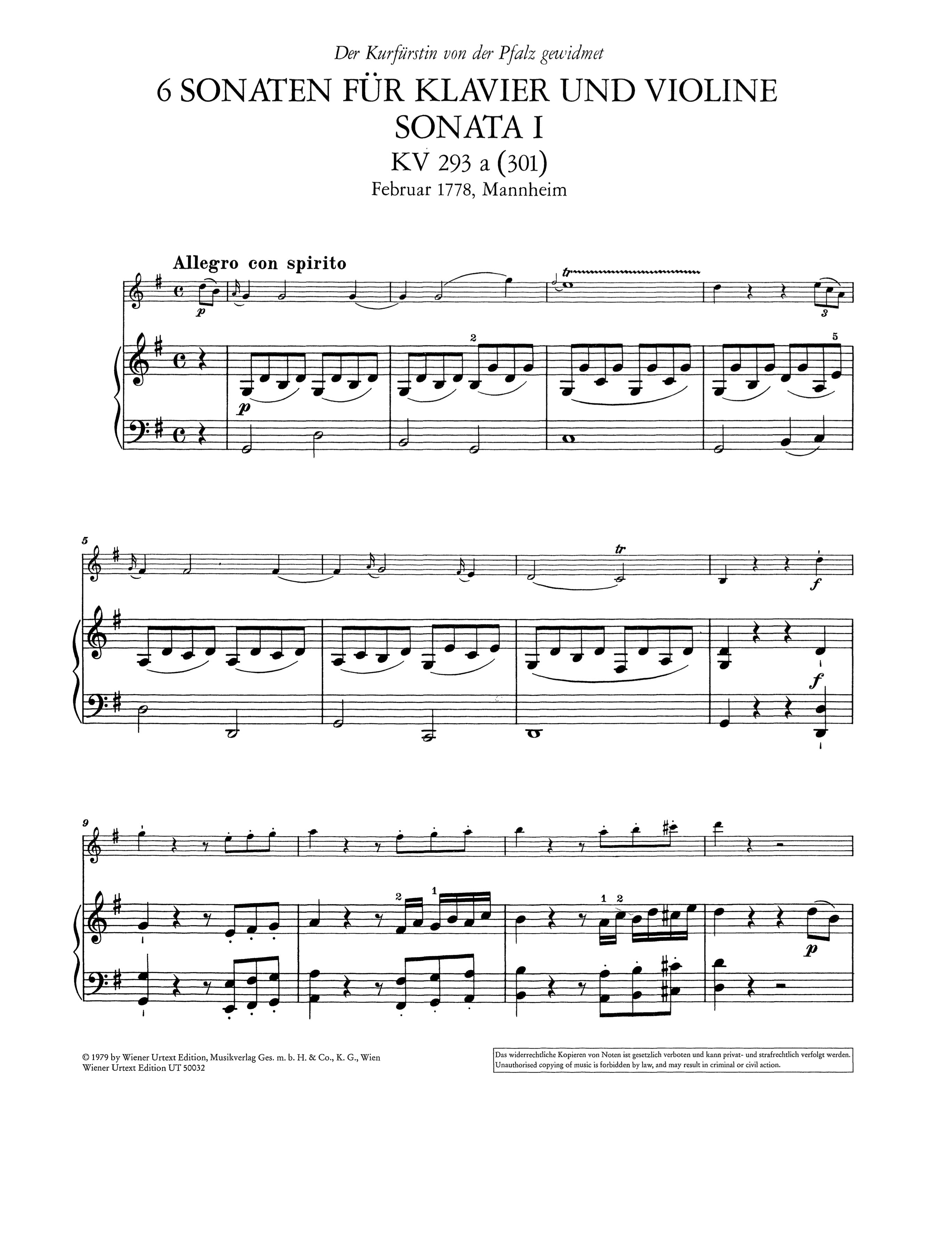 Mozart: Violin Sonatas - Volume 1 – Ficks Music