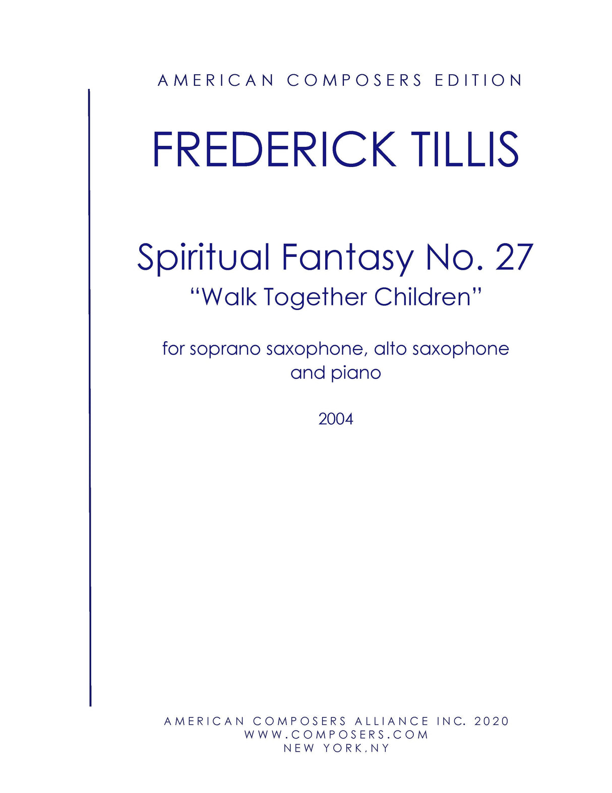 Tillis: Spiritual Fantasy No. 27