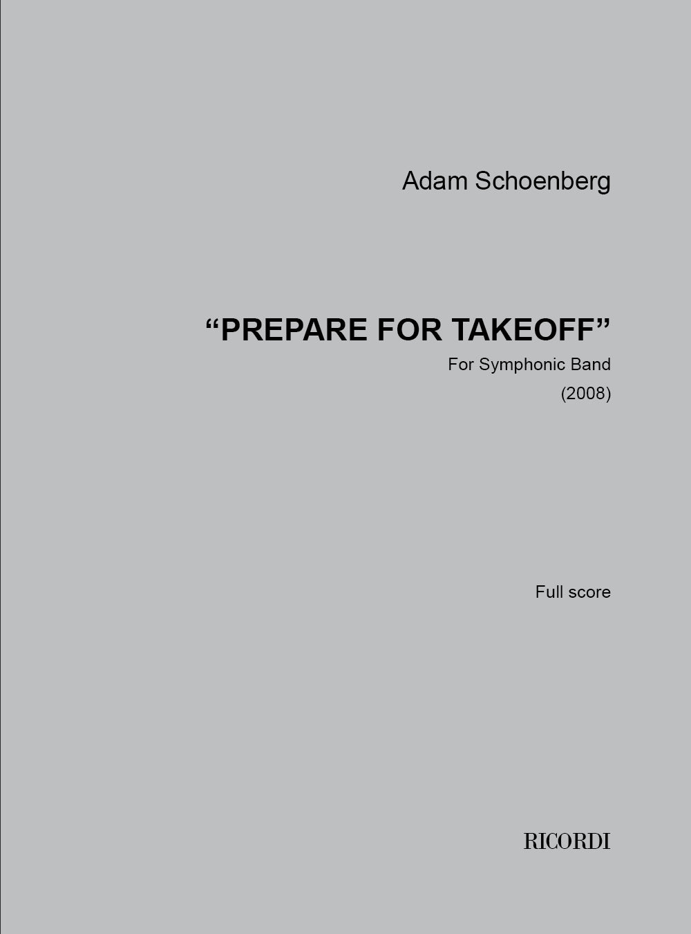 Ad. Schoenberg: Prepare for Takeoff