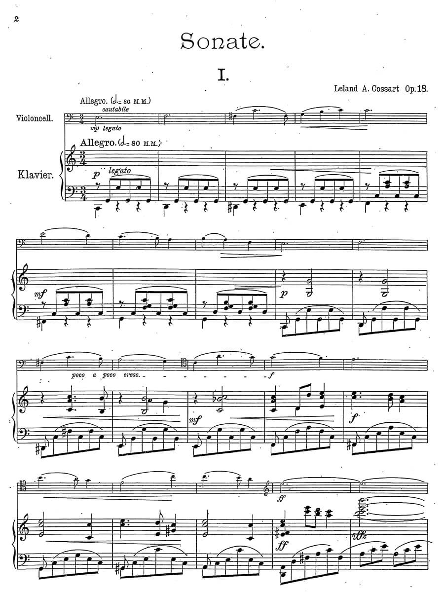Cossart: Cello Sonata, Op. 18