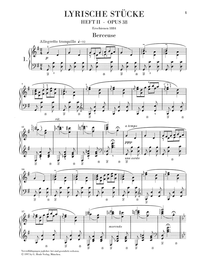 Grieg: Lyric Pieces, Op. 38 (Volume 2)